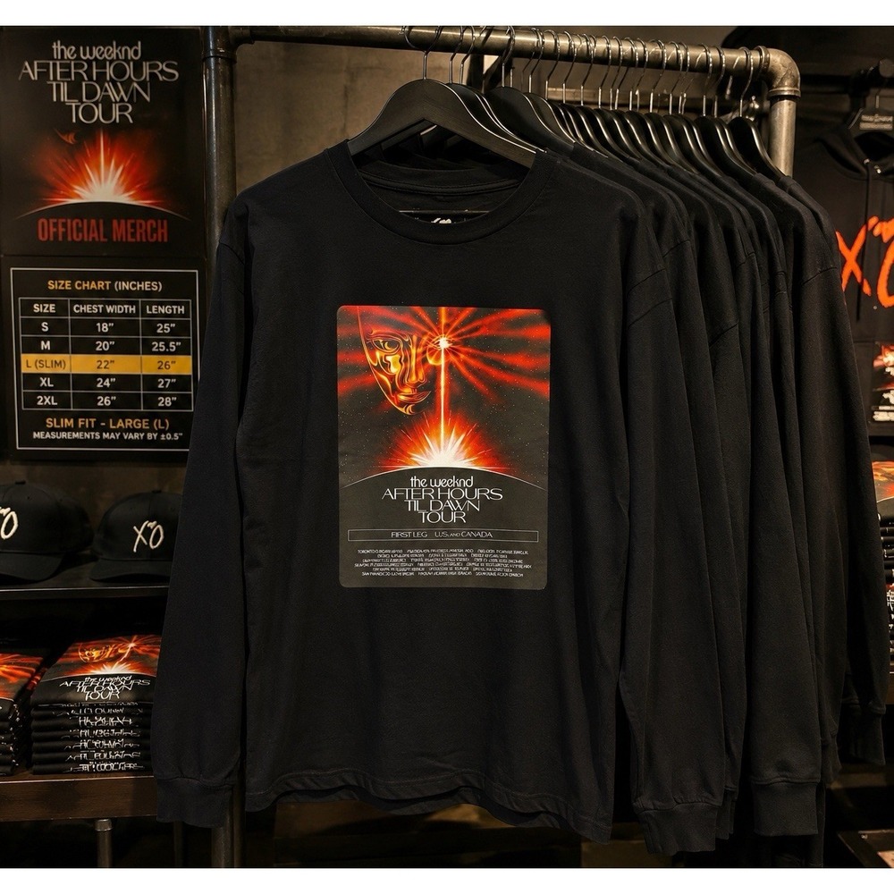 The Weeknd After Hours Til Dawn Official Tour long sleeve black T-shirt Slim L